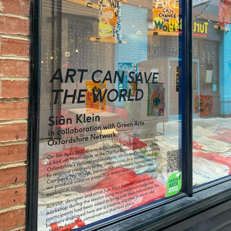 'Art Can Save the World' window vinyls