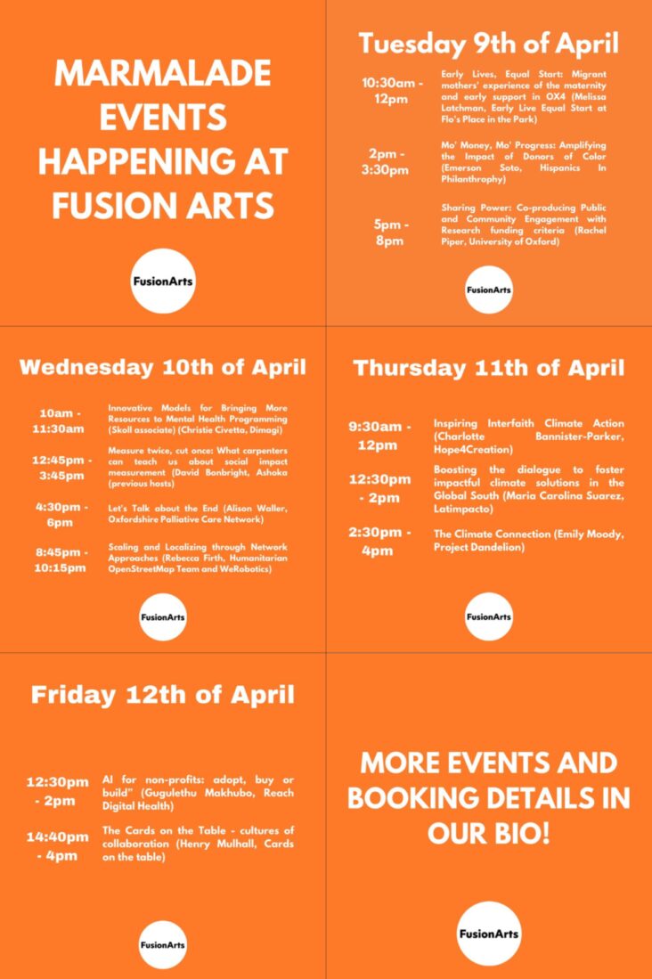 Marmalade Events Schedule