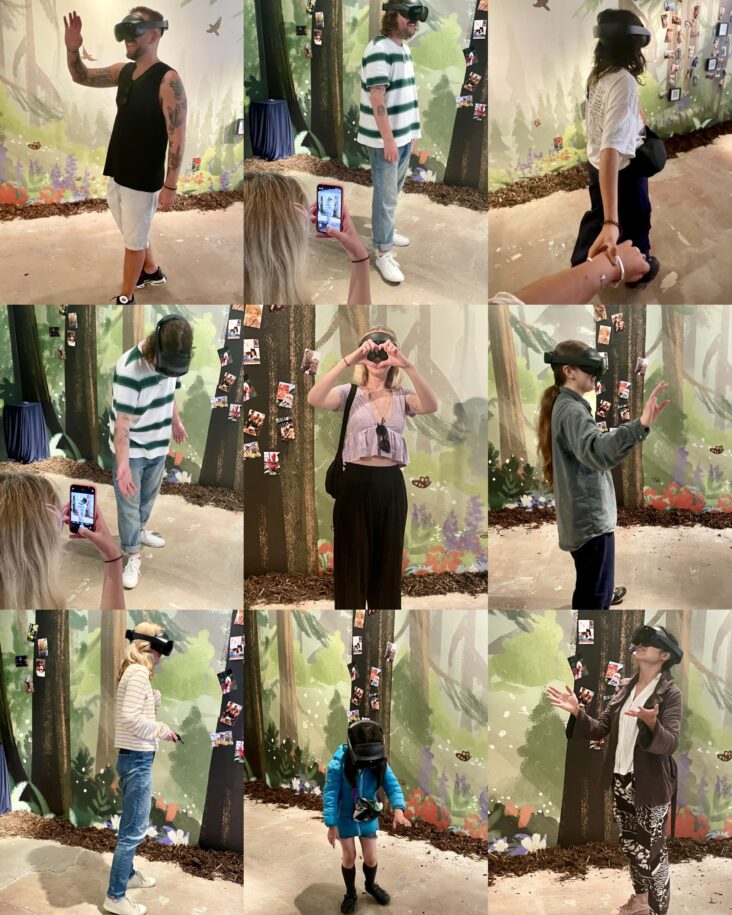 A few visitors experiencing the VR experience