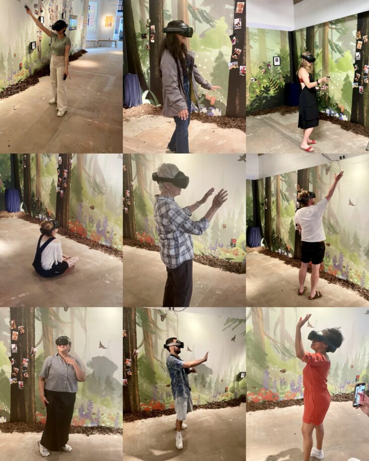 A few visitors experiencing the VR experience